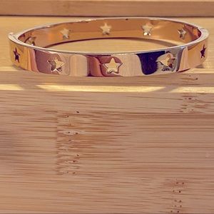 Rose Gold Star Bangle, Size S/M